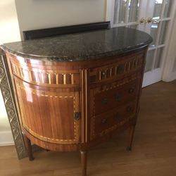 Half Round Antique Cabinet With Granite Top