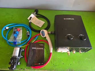 Camplux  propane tankless water heater with 12 volt pump