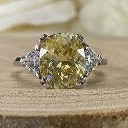 Yellow Canary Cushion Cut Ring BEAUTIFUL
