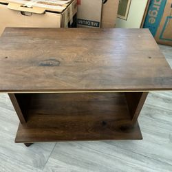 Tv Stand With Wheels And Other Old Tables 