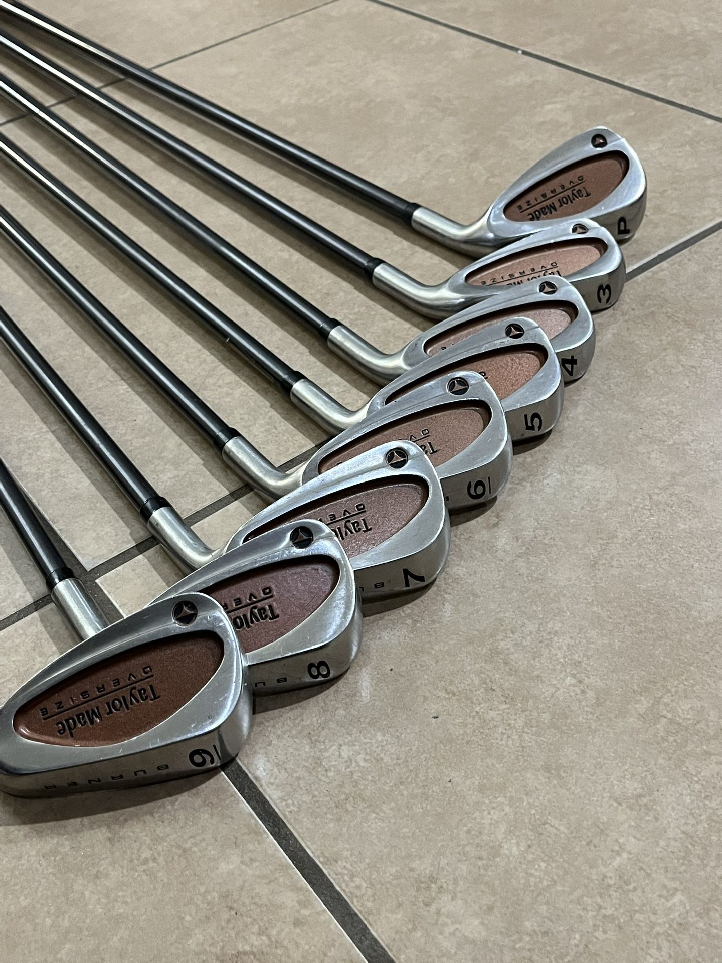 TaylorMade BURNER OVERSIZE 9pcs 3 9+Pw Iron Set & 9.5 Driver - www  display picture 1