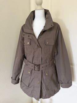 Women's Taupe Belted Utility Jacket