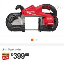 New Milwaulkee Ban Saw Brushless Motor 18volt Tool Only 