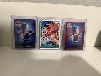 One Piece Monkey.D.Luffy PRB02-005 NM Red Bull Double Don!! With Red and Blue Don Card!