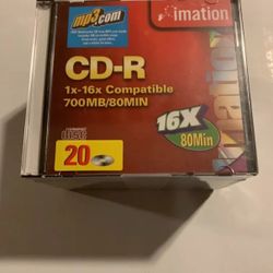 20 CD-R Recordable:  1x-12x COMPATIBLE 700MB/80MIN RECORDABLE DISCS