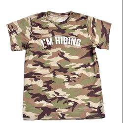 Lincoln Outfitters Camo Tshirt I’m Hiding Size XL 18/20 Youth Teens Short Sleeve