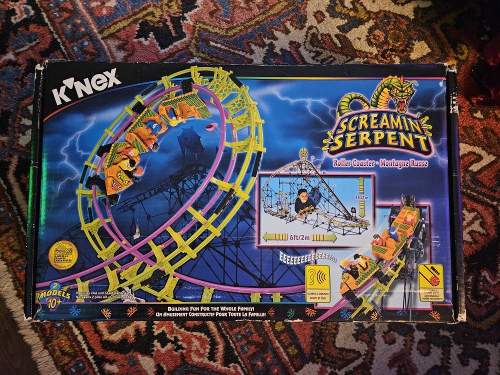 Knex Screamin Serpent Roller Coaster Set (Complete)