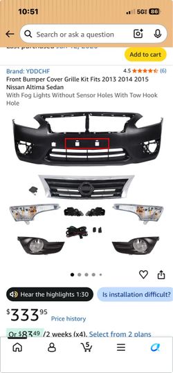2015 Nissan Altima bumper&Grill