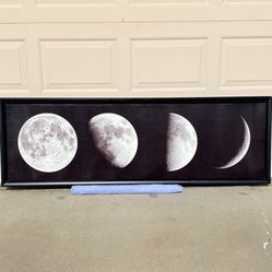 Moon’s Oil Painting Lithograph Photo Black Framed