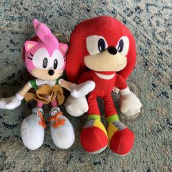 Sonic The Hedgehog Amy And Knuckles Plush 