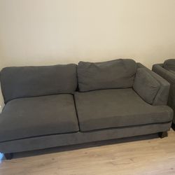 Thomasville Couch, Dark Grey, 3 Pieces 