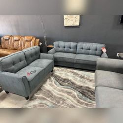 Fabric 2 Piece Sofa And Loveseat Set  //  Limited Time Offer 