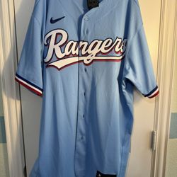 Texas Rangers Seager #5 Nike Light Blue Alternate Team Jersey