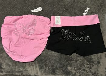 Victoria Secret/Pink butterfly top xl and large shorts
