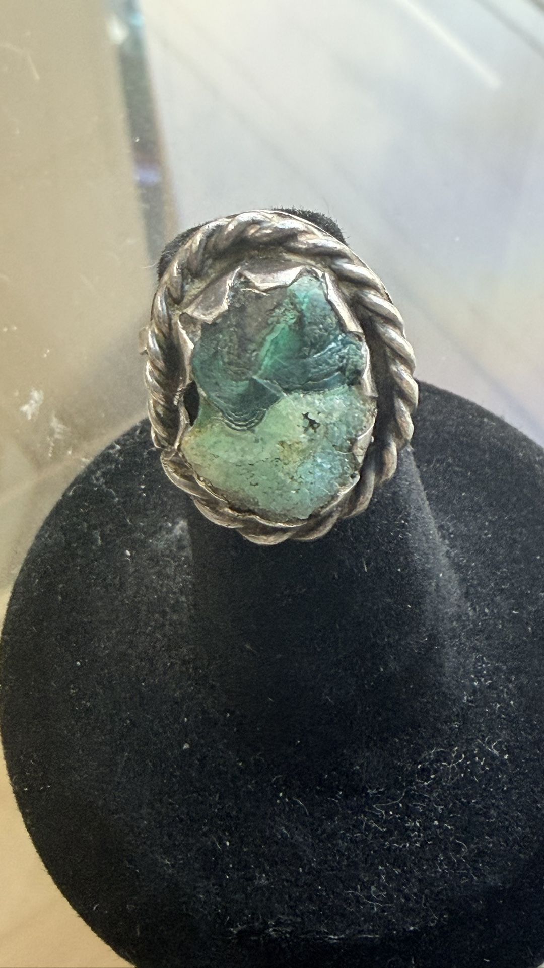 Malachite Druzzy Ring Native Made Sterling Silver 925