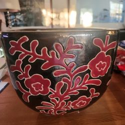 Ceramic Planter Semi Square 11"Lx11"Wx10.5"H