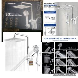 Upgraded Dual Shower Heads Combo, 10 inch Filtered Shower Head