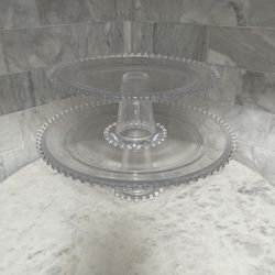 2 Glass Cake Stands 