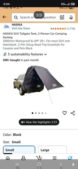 HASIKA SUV Tailgate Tent Car Camping Awning
