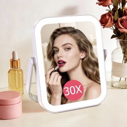 Brand New 30X/1X Travel Makeup Mirror with Lights