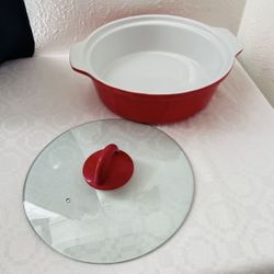 Ceramic Serving Bowl With Glass Lid