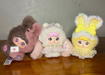 Maymei Collectible Fluffy Doll Figures Set of 3