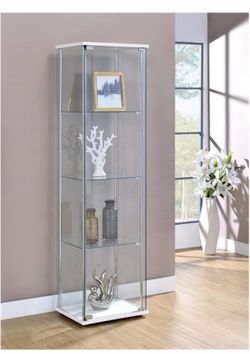 4 Shelf Glass Display Case Cabinet