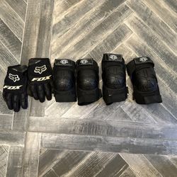 Bike Elbow Knee Pads And Fox Bike Motocross Boys Youth Hand Gloves Gear Bicycle