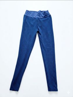 Tik Tok navy/blue thong style high-waisted leggings, L. EUC.