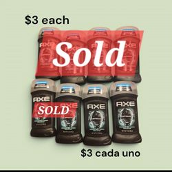 Axe Deodorant $3each Price is Firm. How many do u need? I have 2 available.