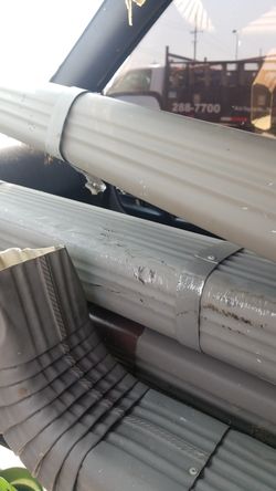 Salvaged. Used gutter 5" downspouts, elbows