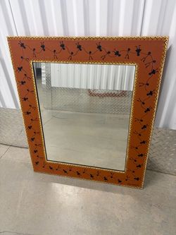Decorative Wall Mirror with Painted  Border