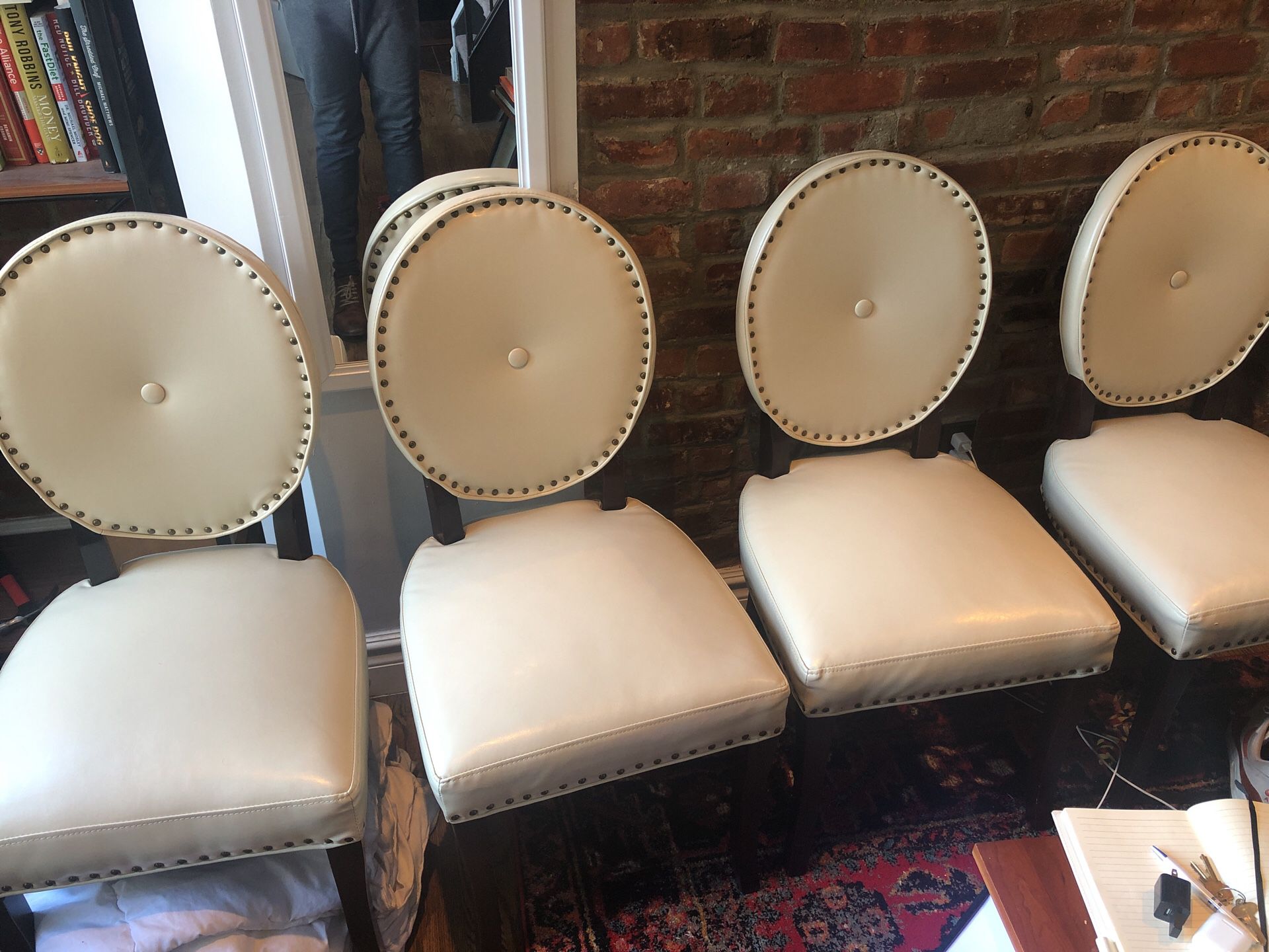 4 Pier 1 import ivory chairs
