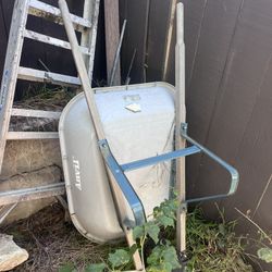 Anvil Steel Tub Wheelbarrow With Wooden Handles And Tires 