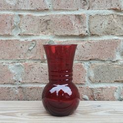Vintage Anchor Hocking Royal Ruby 6" Flower Vase