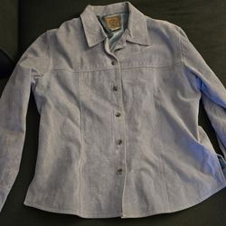 AMI Blue Vintage 100% Leather Women's Jacket