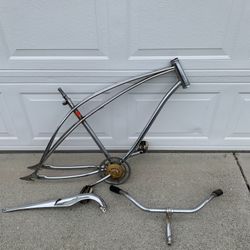 Vintage Mid 60's Original Murray / Sears Spaceliner Chrome  Cruiser 26” Frame + Parts