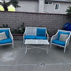 White Aluminum Frame Patio Set 
