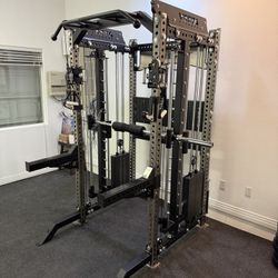 PRO SERIES Ultimate 3-1 Half Rack Functional Trainer w/Smith Machine Bar | 400lb Stack | Gym Equipment | Fitness | Commercial | Squat Rack 