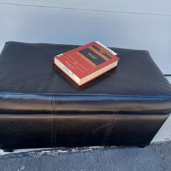 Faux Leather Storage Ottoman 