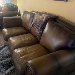 Leather Sofa Gently Used From Haverty's