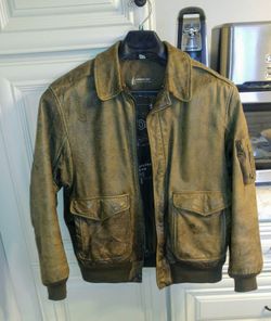 Mens leather bomber jacket