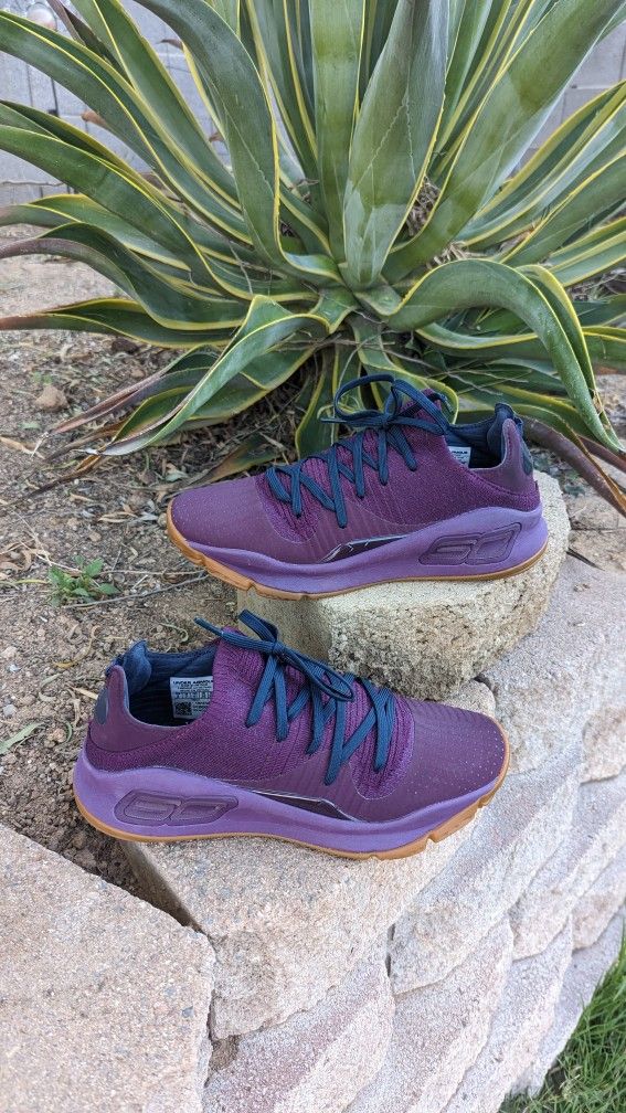 Under Armour Curry 4 Low Merlot Men\'s 8 Women\'s 9.5 Size 9 - Under Armour Curry 4 Low Merlot for sale online  main image 3