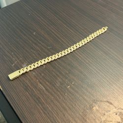 Gold Color Bracelet Cuban  Link With Beautiful CZ Stones