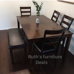 Beautiful Espresso 6-Pc Dining Set 