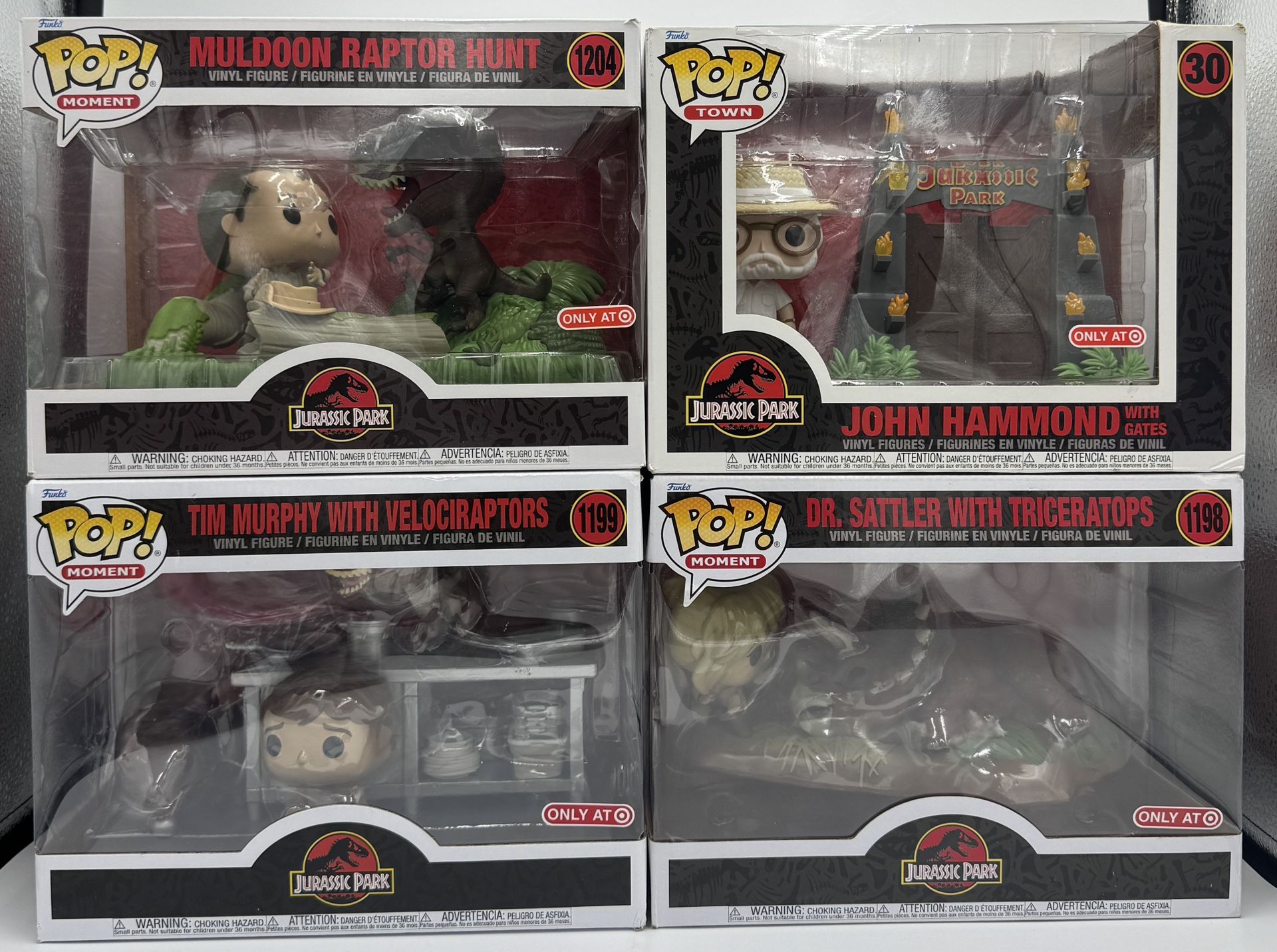 Funko Jurassic Park 30 1198 1199 1204 Hammond Sattler Murphy Muldoon