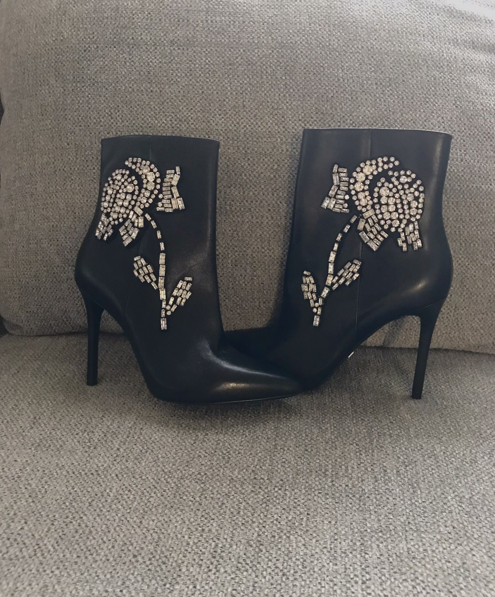 New Michael Kors Kim Viera Black Leather Women Booties