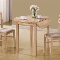 3 Pc Round Drop Leaf Dining Set