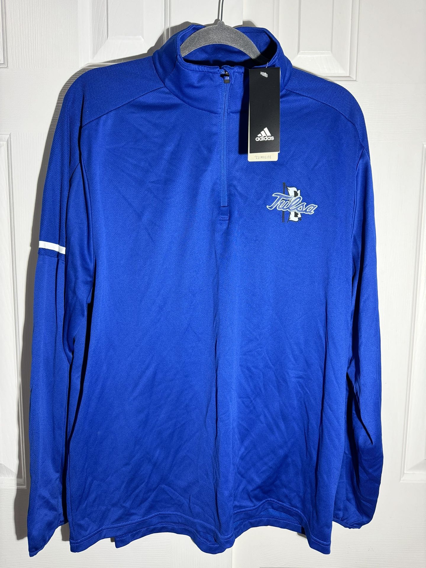 Adidas NCAA Men's Tulsa Golden Hurricanes Climalite Quarter Zip Pullover Large L