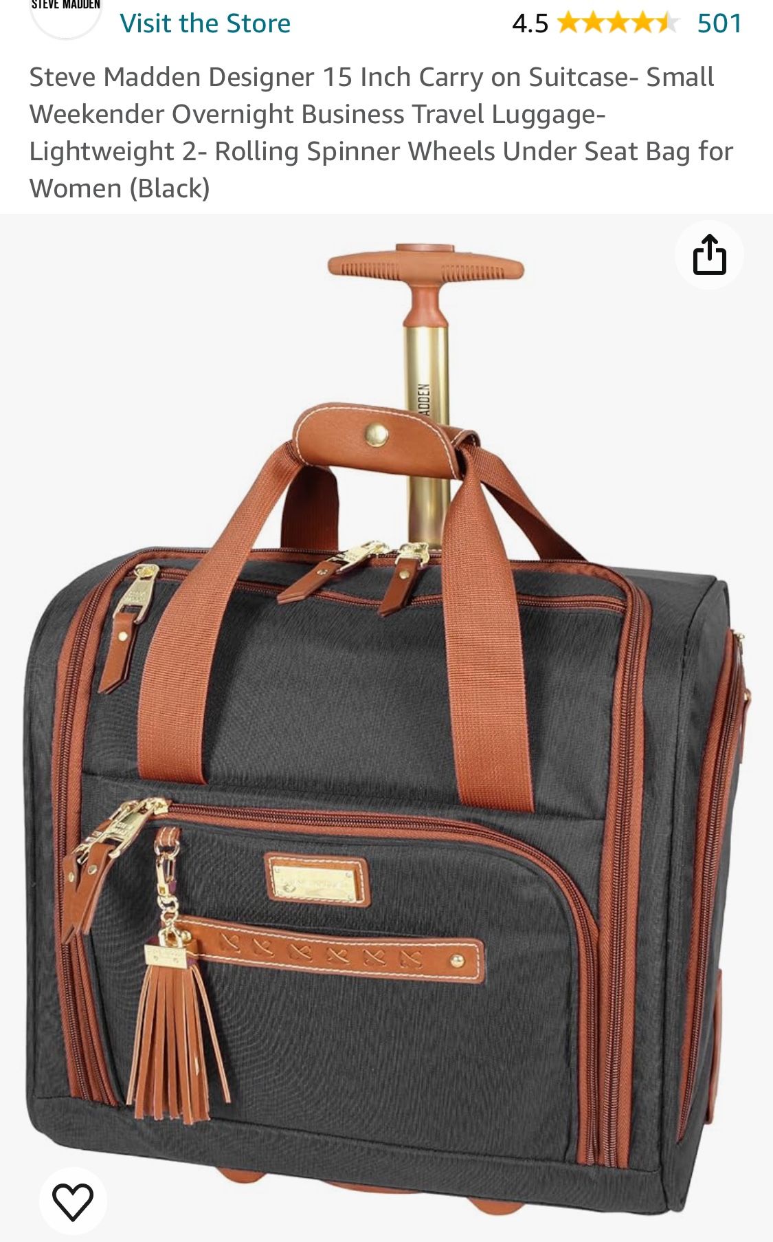 Steve Madden Global wheeled Underwear Bag